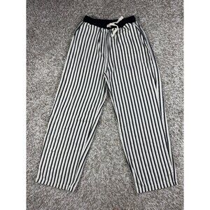 DAZY Women’s Striped Pants Size S Black White Elastic Waist Casual